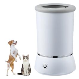 Електричний очищувач лап для собак, автоматичний, силіконовий, USB, 360° (білий)