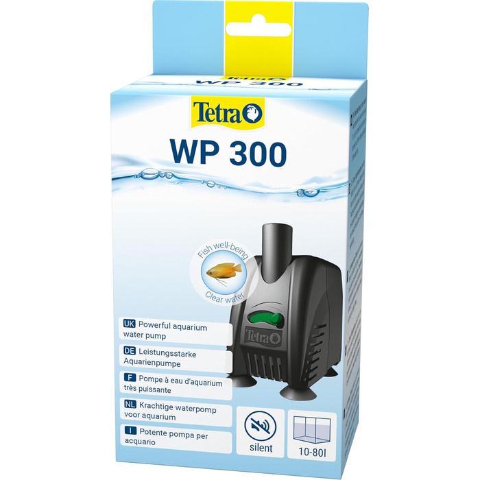 Tetra WP 1000 водяна помпа для акваріумів, потужна акваріумна помпа з регулюванням потоку, для оптимальної циркуляції та чистої води, 200-300 л (WP 300 для 10-80 л)