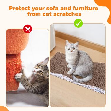 Котячі кігтеточки Nobleza (4 шт.) з м'ятою, з гофрокартону, екологічні, преміум-якість