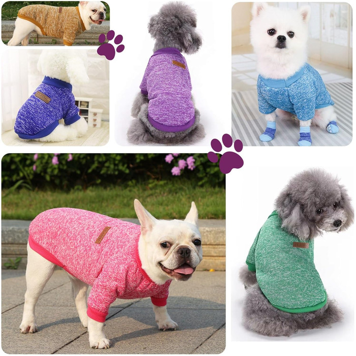 Теплий собачий светр для осені/зими (фіолетовий, розмір S)