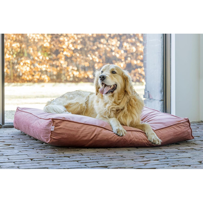 Подушка для собак Lotte Nalino, велюр, сіра (рожева), 100x70x15 см