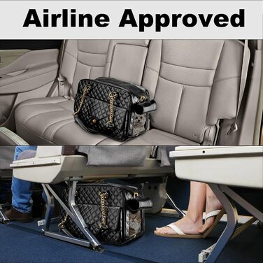 Сумка для собак NewEle: стильна переноска для маленьких собак, до 5.4 кг, PU-шкіра, для подорожей, чорна, маленька