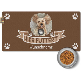 Персоналізована підставка під миску для тварин з фото та ім'ям - PR Print. Фартух для собак та котів, миється, нековзкий (80 x 40 см)