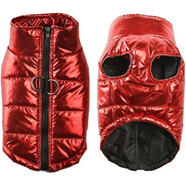 Водонепроникна вітрозахисна куртка для собак - тепла жилетка для хаскі, мопса, лабрадора, чихуахуа, французького бульдога - червона, розмір L