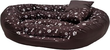 Ортопедичне ліжко для собак Luxus з м'яким бортиком, формастійке, стійке до подряпин, легке у чищенні (колір: коричневий)