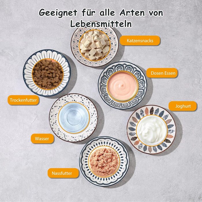Набір мисок для котів з кераміки Katzennapf Set - 6 шт. - білий (Classic-A)
