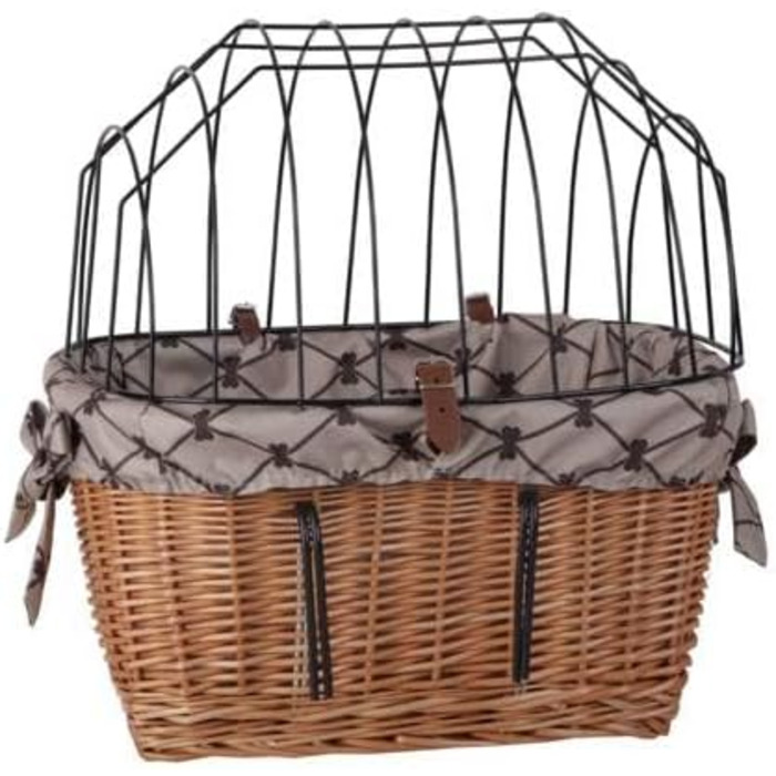 Ретро кошик для велосипеда з кришкою, плетіння з лози, переноска для тварин з підкладкою з тканини