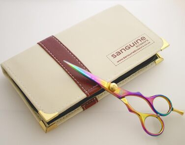 Набір професійних перукарських ножиць з ножицями для витончення, титан, з блискавкою