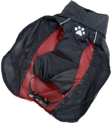 Водонепроникний дощовик для собак Ranphy середнього та великого розміру, з відбиваючими елементами, дихаючий, з захистом живота, для джек-рассел тер'єра, лабрадора, ультралегкий, безпечний, зелений, 6XL, зелено-чорний (3XL(обхват грудей:65см), червоно-чор