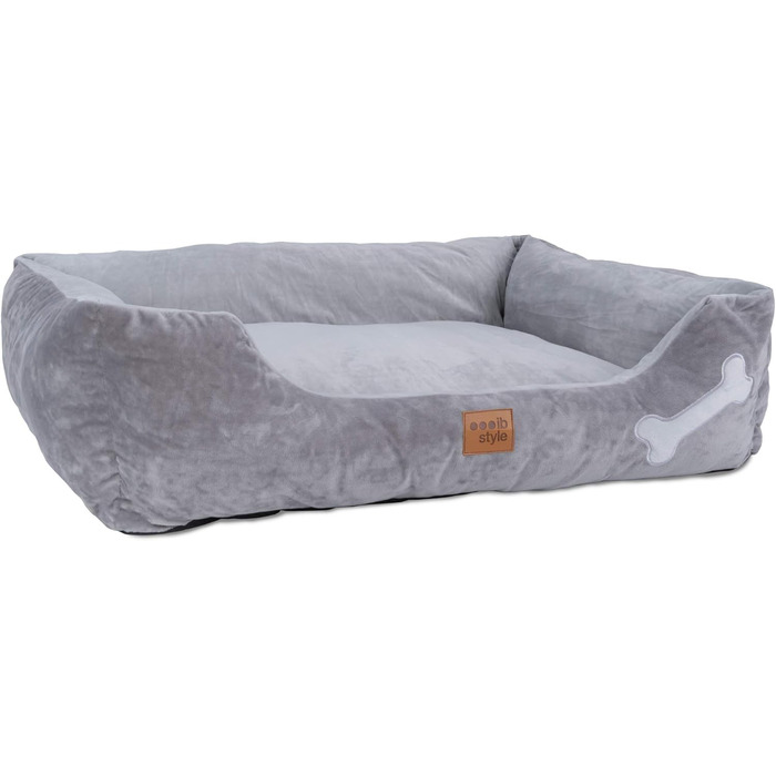 Крісло-ліжко для собак Buddy, середніх порід, сіре, 85x70 см, знімний чохол
