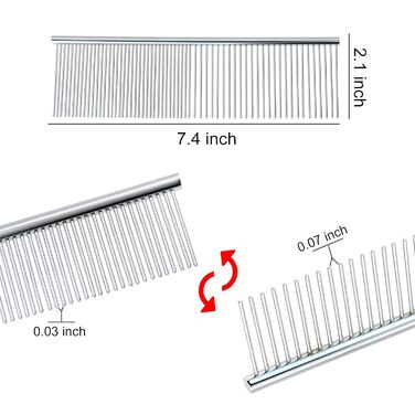 Гребінець для собак Andiker зі сталі, щітка для грумінгу тварин (великий)