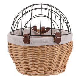 Mikinona Тримач для собак і котів на велосипед, ручної роботи з лози, з ременями, для переднього кріплення