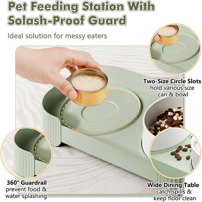 Керамічні годівниці для котів та собак, піднята платформа, набір мисок для їжі та води, антивикидування, годівниця для домашніх тварин