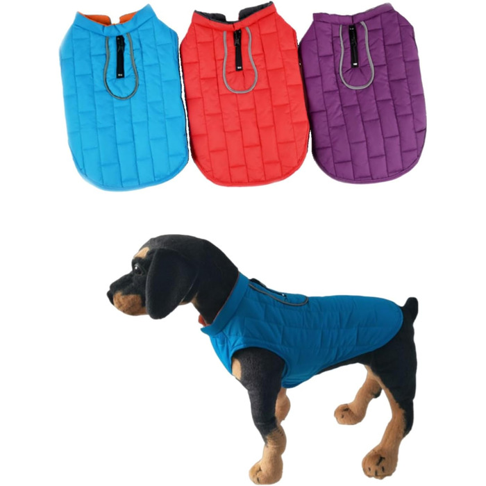 Водонепроникний жилет для собак Ealove, теплий зимовий одяг з флісом (Блакитний, S)