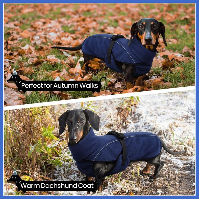 Тепла зимова куртка для собак Dacke Hundemante, XS, темно-синій: надійна захист та видимість