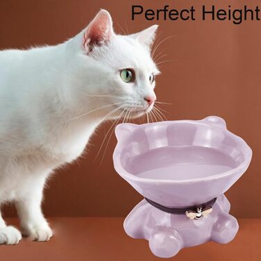 Підвищений годівниця для котів Busnos, керамічна, 14x13x11 см, блакитна