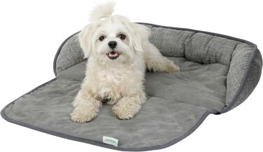 Подушка для домашніх тварин Kerbl Emalia, сіра, 60x40x12 см, поліестер. Підходить для собак та котів, захист меблів