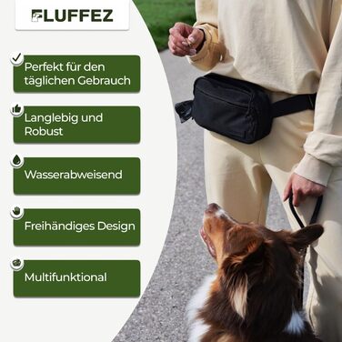 Легкий та зручний лежак-сумка для собак Fluffez – бананка для ласощів з відділеннями та контейнером для відходів