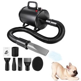 Професійний фен для собак 2800W з регулюванням швидкості та 4 насадками, тихий, для грумінгу