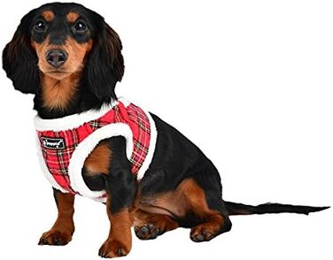 Шлея для собак Puppia Blitzen, розмір M, червона клітинка