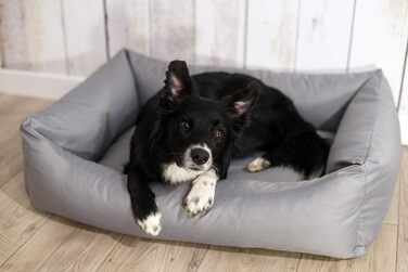 Водонепроникне ліжко для собак 4L Textil Koko великих порід, корзина для собак, знімний та пральний чохол, коричневий (100x80 см)