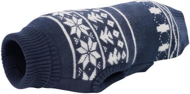 Пуловер для собак на Новий Рік, теплий зимовий пуловер для маленьких собак, без рукавів, розміри XS-2XL, блакитний з сніжинкою