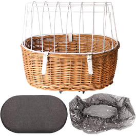 Корзина для собак Pulp + KLICKfix, підходить для всіх багажників - з подушкою та дощовим ковпаком