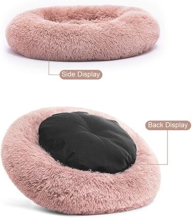Ортопедичне ліжко для собак з штучного хутра, кругле, кошик для собак, подушка для середніх та великих собак, дуже м'яке, можна прати в пральній машині, подушка-донат XL Rose XL Rose