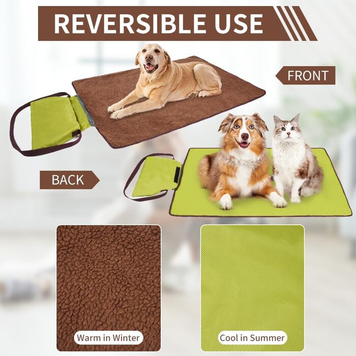 Водонепроникний килимок для тварин, 100 x 70 см, для кемпінгу, собак, котів, з сумкою. Підходить для відпочинку на природі та вдома