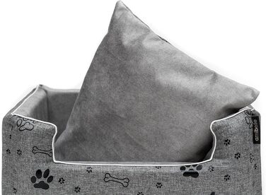 Автокрісло для собак Boutique Zoo | Зручне автокрісло для собак, котів та інших домашніх тварин | Для заднього сидіння, пасажирського сидіння | Автоматичне ліжко для собак, сумка-переноска | Поліестер, еко-замша | Колір: | Розміри: (L (57x50 см), Сірий / 