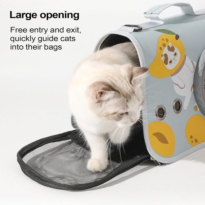Сумка-переноска для тварин | Сумка на плечі для транспортування котів у подорожах, органайзер з регульованими плечовими ременями для походів, кемпінгу, подорожей та прогулянок