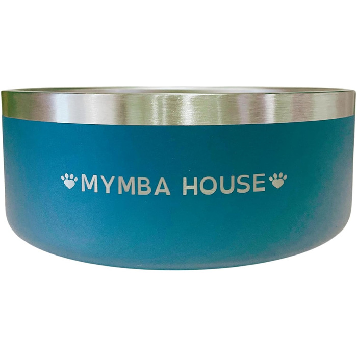 Нержавійна миска для корму для котів та собак, з неслизьким дном, легко миється, синього кольору