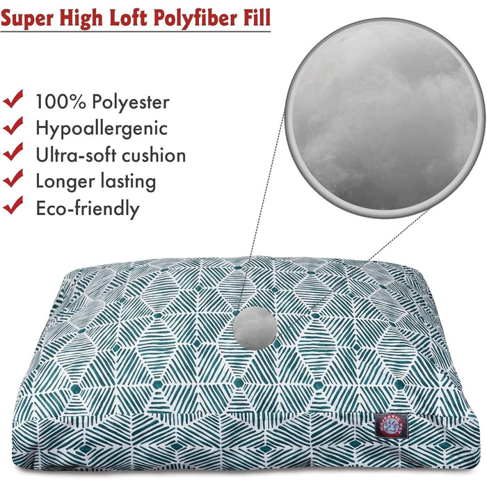 Ліжко для домашніх тварин Majestic Pet Charlie Salmon, велике, прямокутне, 127 x 107 x 13 см, лососево-рожевий