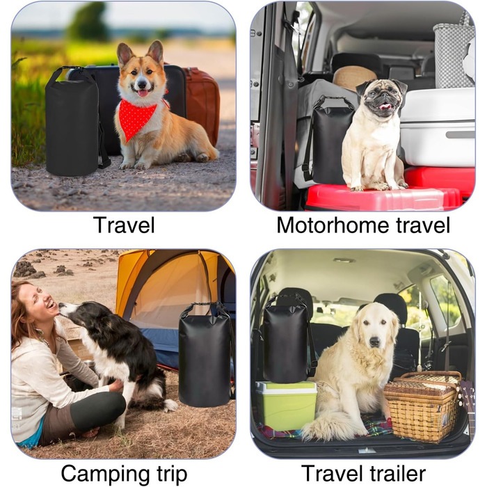 Велика переносна сумка для тварин, 15 л, чорна. Водонепроникна сумка для подорожей з тваринами, для кемпінгу та походів