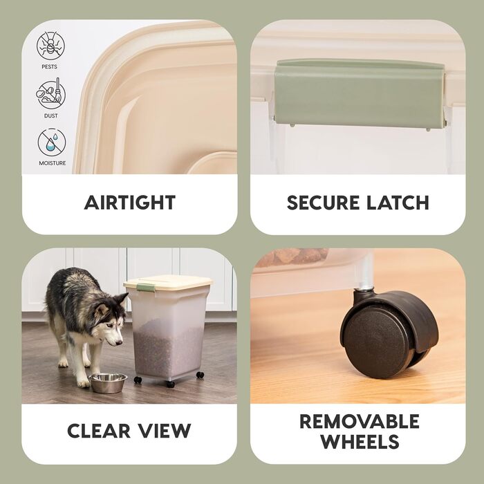 IRIS USA Контейнер для корму для тварин, герметичний, 67 л