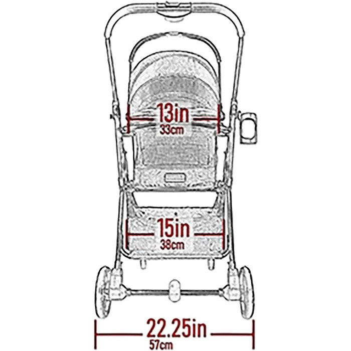 Дитяча коляска Pet Gear View 360 3-в-1 для собак та котів, чорний Jet Black, 50.8 x 30.5 x 47 см