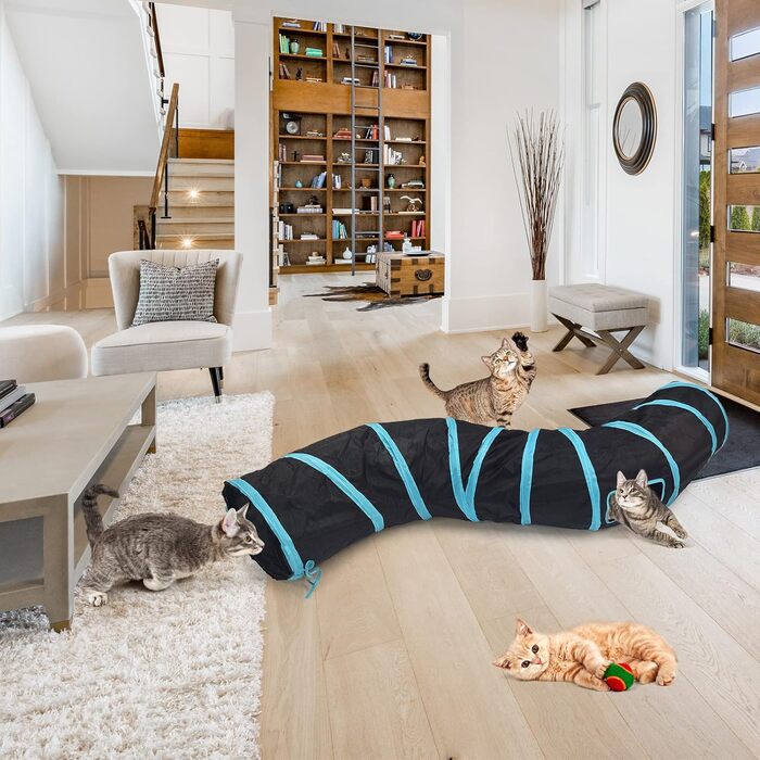 Туннель для котів Bemodst: інтерактивна іграшка-лабіринт для кошенят, кроликів, цуценят та хом'ячків (2-Way)