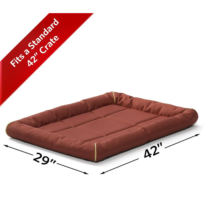 Лягальня для собак Midwest Homes for Pets QuietTime MAXX розмір M/L, цегляного кольору, з водо- та запахонезахистом, м'яким бортиком та антиковзною основою. Підходить для кліток 91 см. (104 x 9 x 69 см)