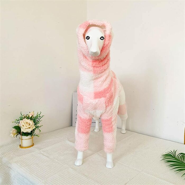 Теплий флісовий комбінезон для собак на зиму, повне покриття тіла, теплий халат-сорочка для маленьких, середніх та великих собак (колір: ..., розмір: XS, S, рожевий/білий)