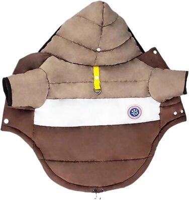 Зимова куртка для собак з бавовни, теплий одяг для цуценят, маленьких та середніх собак, котів, чихуахуа, бульдога, мальтізу (колір коричневий, розмір XL)