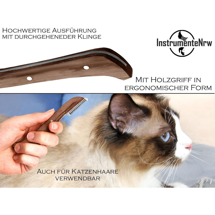 Набір для грумінгу собак 4 в 1: машинка для стрижки, щітка для підшерстя, триммінгові гребені, видалення ковтунів. З нержавіючої сталі з дерев'яною ручкою