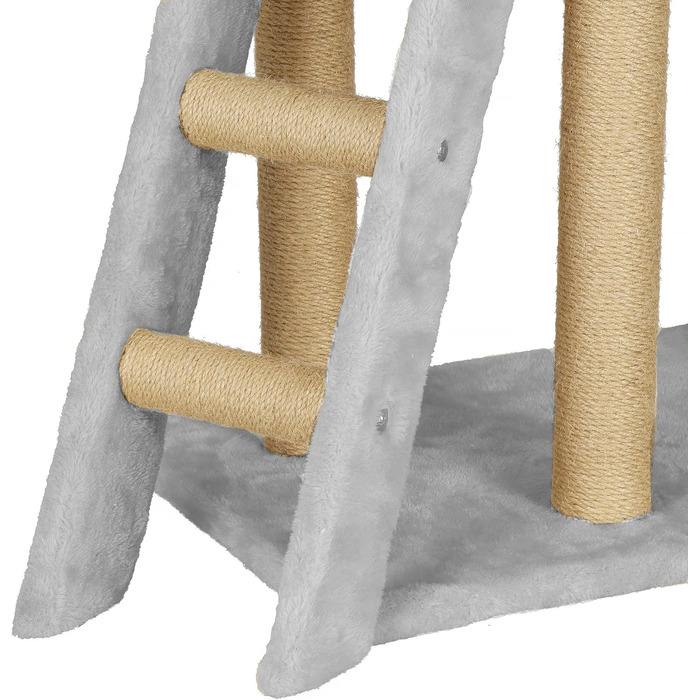 Котячий будиночок SPRINGOS з дряпалкою, 245 см, сірий, регульована висота