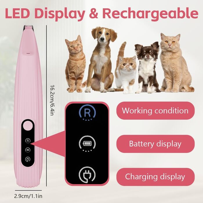 Триммер для догляду за лапами собак OFFCUP: тиха, акумуляторна машинка для грумінгу собак та котів