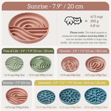 OHMO Antischling Napf для собак (Світанок): миска для собак, котів та цуценят, запобігає здуттям, не ковзає, екологічне силікон, колір Кораловий, розмір L