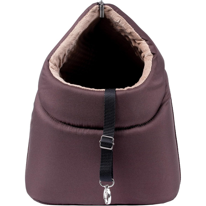 BOUTIQUE ZOO Сумка-переноска для собак XL (до 15 кг) – велика переноска для середніх собак та котів – м'яка, складна та пральна – 52×35×39 см – (Д 52 x Ш 35 x В 39 см, Коричневий Бежевий/Мінки)