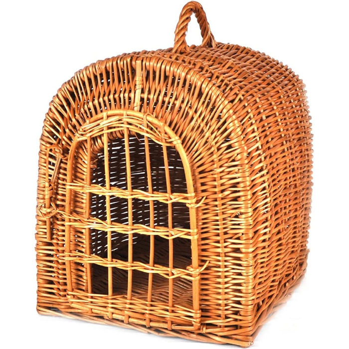 Транспортна переноска для кота/собаки з плетеного лози з подушкою, K5-080-SBWK