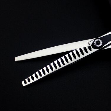 Набір професійних ножиць для грумінгу собак JIESENYU 7.0 дюймів (4 шт.) - прямі та тонкі леза, чорний колір