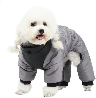 Тепла зимова куртка для собак: водонепроникна, для маленьких та середніх порід, чихуахуа, французький бульдог, мопс. Жовта куртка на клямках. Розмір S