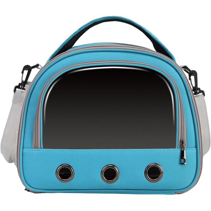 Переносна клітка для птахів Vogeltransport - легкий рюкзак для папуг, хамстерів, малих птахів. Атмосвітний, складаний дизайн, блакитний колір