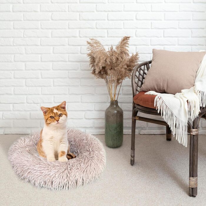 DEFACTO Лежанка для собак, м'яка подушка для собак з імітацією льону, корзина для собак, підняті бортики, неслизьке дно. Розмір M - 60x60 см, Бежевий